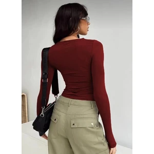 Bisiklet Yaka Basic Uzun Kollu Body Full Likralı Tam Kalıp Kadın