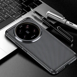 M.TK Moveteck Xiaomi Mi 15 Ultra Kılıf Kamera Korumalı Çıkıntılı Karbon Desenli Renk Atmaz Koruyucu Negro Kapak