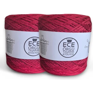 Ece Örgü Tasarım Atölyesi Şarap Rengi Çok Katlı Merserize Koton El Örgü İpi (200 gr.)