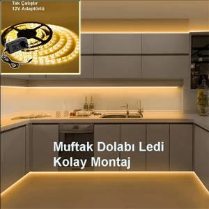 Şerit LED Adaptörlü Tak Çalıştır Mutfak Dolabı Ledi