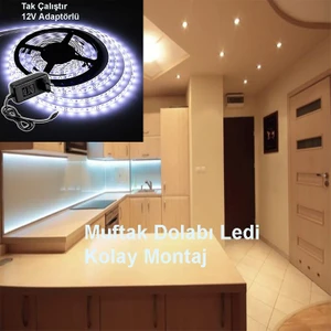 Şerit LED Adaptörlü Tak Çalıştır Mutfak Dolabı Ledi