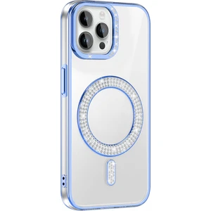 Apple iPhone 12 Pro Kılıf Pırlanta Taş Tasarımlı Kablosuz Şarj Özellikli Karetta Silikon Kapak