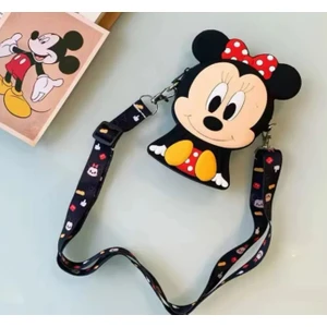 Minnie Mickey Mouse Silikon Askılı Ayarlı Çanta Cüzdan