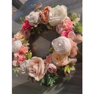 Gül Temalı Kapı Süsü 30 Cm, Çelenk ,dekor, Hediye