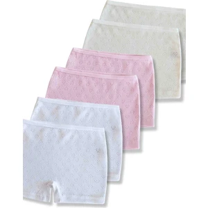 %95 Pamuklu Kız Çocuk Boxer Külot Iç Çamaşır 6lı Set