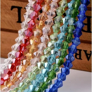 Yiğit Aksesuar 4 Mm 8 Renk Piramit Kristal Boncuk Cam Boncuk Takı Yapım Malzemeleri