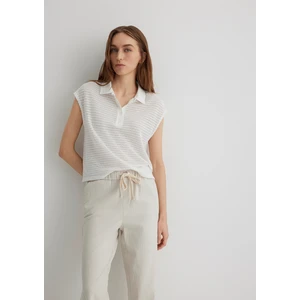 Beyaz Örme Polo Tişört 1612654-70057