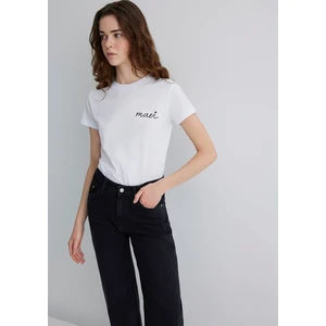 Mavi Logo Baskılı Beyaz Tişört 1612962-620
