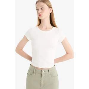 Coool Fitted Basic Düz Ribana Kısa Kollu Tişört F4609AXNS