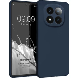 Matte Silicone Xiaomi Redmi Note 14 Pro 4g Kılıf Lacivert