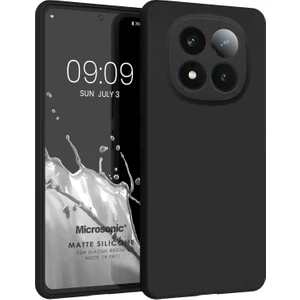 Matte Silicone Xiaomi Redmi Note 14 Pro 4g Kılıf Siyah