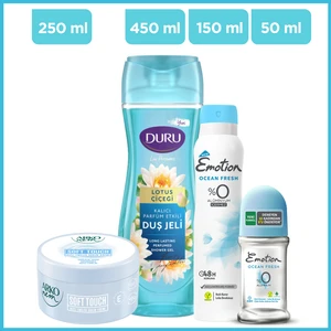 Deodorant, Duş Jeli – Roll-On - Krem Kadın Bakım Seti