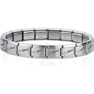 K. Atatürk İmzalı İtalyan Charm Unisex Çelik Bileklik 18cm scb54