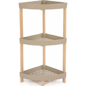 FIX-2002 Ahşap 3 Katlı Plastik Köşe Raf Bej