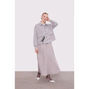 Gri Kapitone Etekli Takım