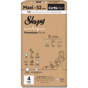 Ecologic Premium Plus Ekonomik Paket Bebek Bezi 4 Numara Maxi 52 Adet