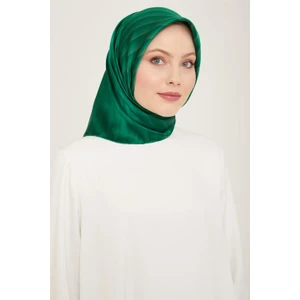 Benetton Yeşil Çizgili Degrade Desen Tivil İpek Eşarp 9150 - 84