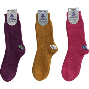 3'lü Set Dikişsiz Renkli Yün Soket Kadın Çorap