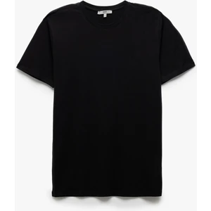 Pamuklu Kısa Kollu Slim Fit Bisiklet Yaka Erkek Basic Tişört
