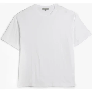 Kısa Kollu Pamuklu Bisiklet Yaka Basic Oversize Tişört