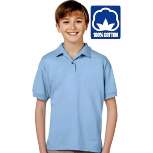 Erkek Çocuk %100 Pamuklu Polo Yaka T-Shirt Günlük ve Okul Uniforma Okul T-Shirt