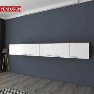 BA132 Gardırop Üst Modülü Çok Amaçlı Dolap Minyatür Ceviz - Beyaz