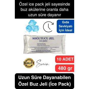 10 Adet 480 Gr Soğutucu Jel Poşet Buz Aküsü Yolculuk Seyahat Yiyecek Için Uygun Uzun Süre Dayanım