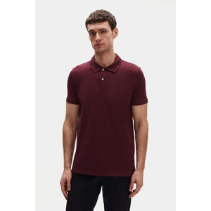 Regular Fit Mürdüm %100 Pamuklu Uzun Ömürlü Kıvrılmaz Polo Yaka Nakışlı T-Shirt 4HC14ORT51000