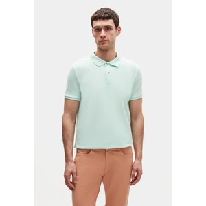 Regular Fit Mint %100 Pamuklu Uzun Ömürlü Kıvrılmaz Polo Yaka Nakışlı T-Shirt 4HC14ORT51000