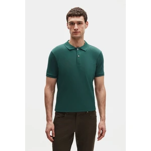 D'S Damat Regular Fit Haki Pike Dokulu %100 Pamuk Kıvrılmaz Polo Yaka Nakışlı T-Shirt 4HC14ORT51000