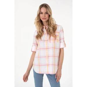 U.S. Polo Assn. Kadın Koyu Pembe Gömlek Desenli 50299591-VR167