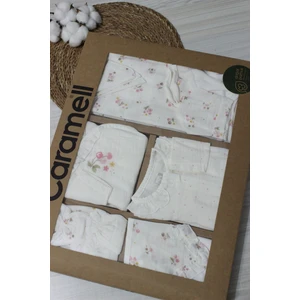 Barbosa Caramell Kız Bebek Müslin Vişne Desen 10'lu Hastane Çıkışı Zıbın Seti New Season (Yazlık)