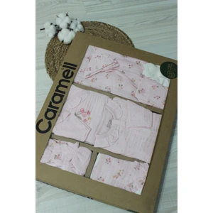 Barbosa Caramell Kız Bebek Müslin Vişne Desen 10'lu Hastane Çıkışı Zıbın Seti New Season (Yazlık)