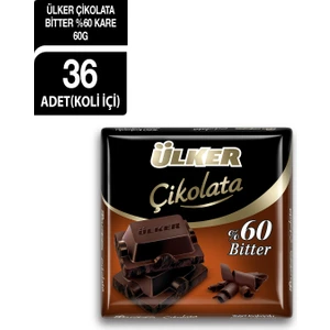Kare Çikolata %60 Bitter 60 gr x 36'lı