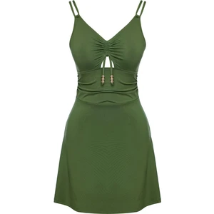 Önü Büzgülü Etekli Mayo