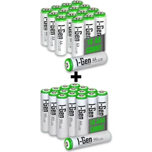 I-GEN B183 32'li Paket Şarjlı Pil 16 Adet AA 2700 MAH ŞARJLI KALEM PİL + 16 ADET AAA 900 MAH ŞARJLI İNCE KALEM PİL 1.2V NI-MH