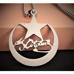 Paslanmaz Çelik Ayyıldız Içerisinde Kemal Atatürk Kolye /ayyıldız Kolye