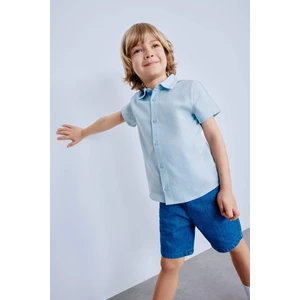 Erkek Bebek Flamlı Poplin Kısa Kollu Gömlek E7749A525SM