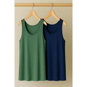 2 Adet A Kesim Rahat Kalıp Basic Kalın Askılı Atlet Tişört