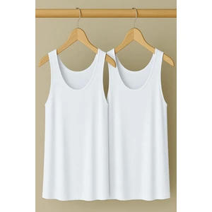 2 Adet A Kesim Rahat Kalıp Basic Kalın Askılı Atlet Tişört