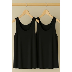 2 Adet A Kesim Rahat Kalıp Basic Kalın Askılı Atlet Tişört