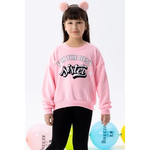 Kız Çocuk Sweatshirt Yazı Baskılı 9-14 Yaş, Neon Pembe
