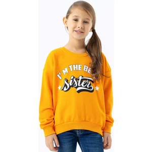 Kız Çocuk Sweatshirt Yazı Baskılı 9-14 Yaş, Turuncu