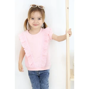 Kız Çocuk Tişört Güpürlü 1.5-5 Yaş, Pembe