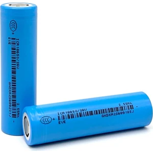Eve  18650 3.7V (Volt) 2550 Mah 26V Lityum Şarj Edilebilir 4 Adet Pil(Batarya) Pil Kutusu Hediyeli