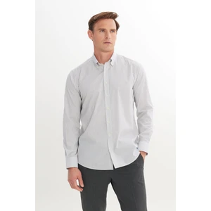 Altınyıldız Classics Pamuklu Slim Fit Dar Kesim Düğmeli Yaka Çizgili Esnek Gömlek