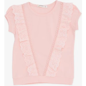 Kız Çocuk Tişört Güpürlü 1.5-5 Yaş, Somon