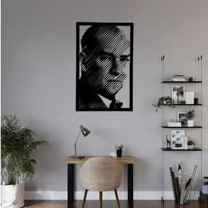 Atatürk Metal Tablo 45 x 70 cm Siyah