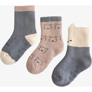 Bebek Sevimli Ayıcık Desenli 3'lü Havlu Soket Çorap
