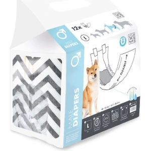 Diapers Erkek Köpekler İçin Külot (L) 12'li